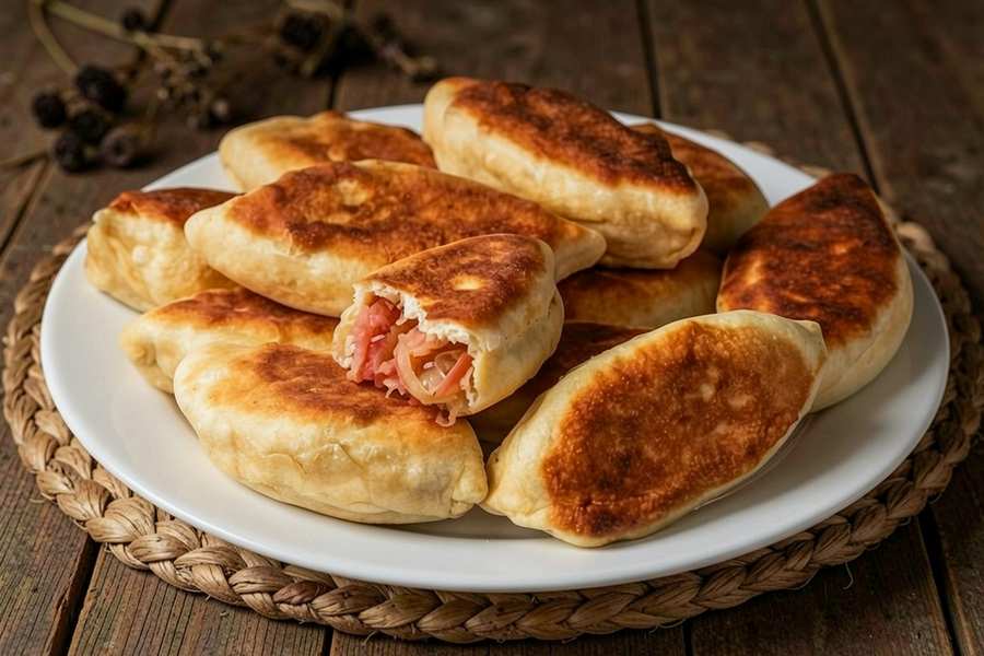 Пісні пиріжки з яблуками на сковороді